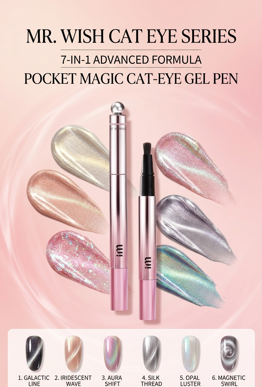 MR WISH Cat Eye Nail Pen color collection with multiple magnetic nail shades