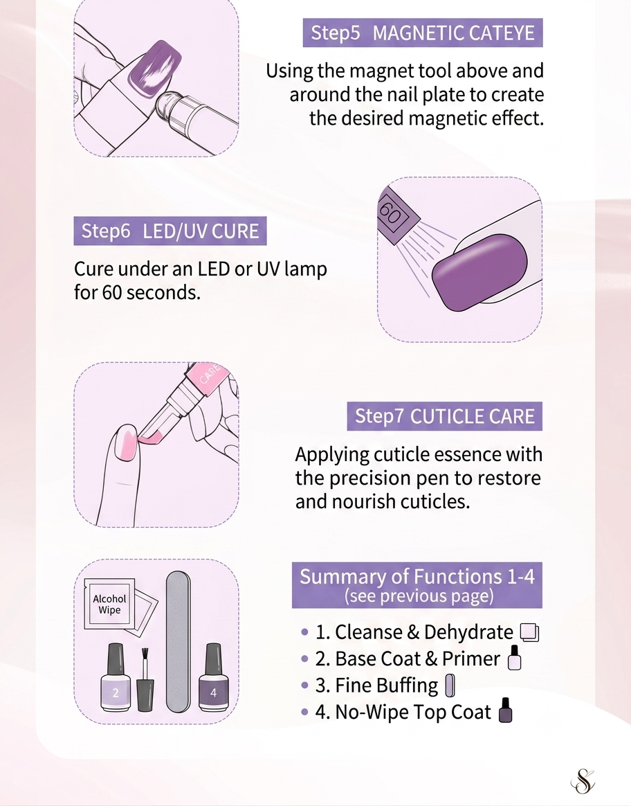 Long lasting shine and magnetic cat eye nail finish