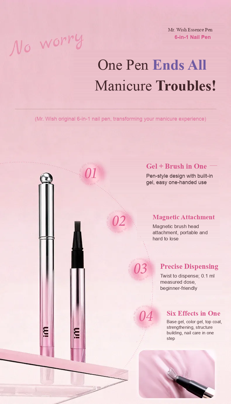 Benefits of MR WISH magnetic cat eye nail pen for salon style nails