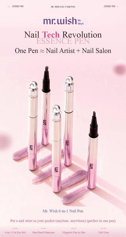 MR WISH 7 in 1 Cat Eye Nail Pen creating salon quality magnetic nail effects at home